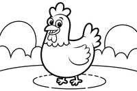 Chicken with a track map – Chicken Racing Events coloring page