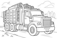 Truck loaded with logs – Truck City Haulers coloring page