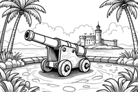 Pirate Fort Cannon – Pirate Fort Raid coloring page