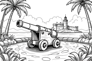 Pirate Fort Cannon – Pirate Fort Raid coloring page