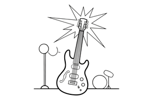 An electric guitar – Musical Instruments coloring page