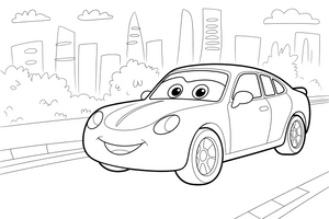 Car driving – Car City Driving Scenes coloring page