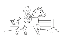 A horse and rider trotting in an arena – All Sports coloring page