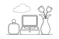 An open jewelry box with a necklace inside – Elegant Beauty & Accessories coloring page