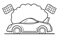 A supercar with a low wedge shape and a rear spoiler – Sports Cars coloring page