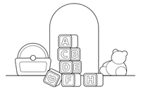 A pile of blocks with letters on them – Classic Toys coloring page