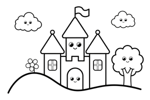 Princesses castle – Princesses in Royal Moments coloring page