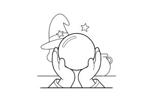 A crystal ball held in two hands – Enchanted Magic Item coloring page