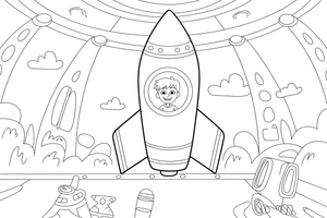 Rocket Cabin – Rocket Air Adventure coloring page