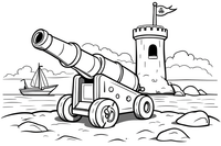 Pirate Fort Cannon – Pirate Fort Raid coloring page