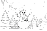 New Year Winter Countdown – New Year Winter Celebration coloring page