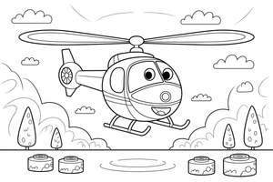 Helicopter Night Flight – Helicopter Air Adventure coloring page