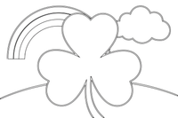 One big three-leaf shamrock, close up, filling the page – St. Patrick's Day coloring page