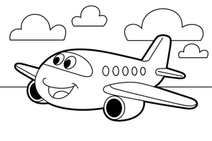 Airplane Sky – Airplane Sky Scenes coloring page
