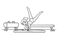 A gymnast doing a cartwheel – Gymnastics Gymnastics coloring page