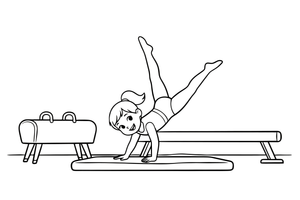 A gymnast doing a cartwheel – Gymnastics Gymnastics coloring page