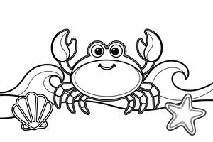 A crab walking sideways on the beach – Crabs coloring page