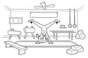 A gymnast doing a cartwheel – Gymnastics Gymnastics coloring page