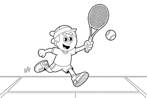 A player running to reach the ball – Tennis Tennis coloring page