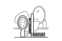 A round hairbrush and a comb together – Hair Salon coloring page