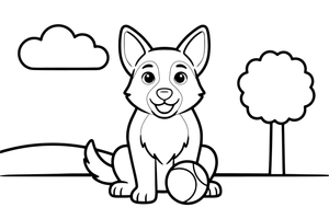 German shepherd puppy – Playful German shepherd Dog coloring page