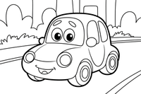 Car driving – Car City Driving Scenes coloring page