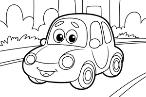 Car driving – Car City Driving Scenes coloring page