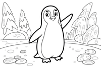Penguin Snowy Courage – Snowy Penguin coloring page