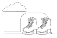 A pair of ice skates with laces – Sports Gear Object coloring page