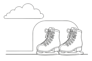 A pair of ice skates with laces – Sports Gear Object coloring page