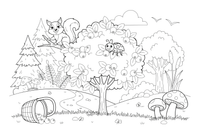 A blueberry bush with berries – Forest Plant Wonders coloring page