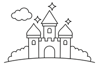 A princess castle with sparkly towers – Castle coloring page