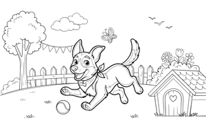 German shepherd puppy – Playful German shepherd Dog coloring page