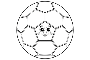 A soccer ball (single object) – Energetic Soccer Player coloring page