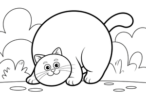 Persian Cat arching its back – Persian Cat Mischievous Antics coloring page