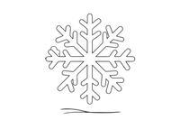 One big six-pointed snowflake, close up, filling the page, outlined only – Delicate Snowflake Sky coloring page