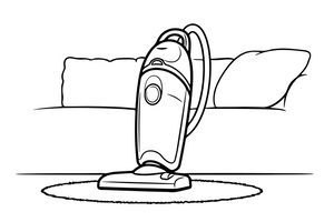 One big vacuum cleaner, close up, filling the page – Cleaning Things coloring page