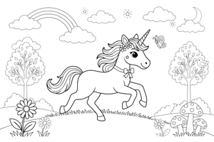 Enchanted Unicorn – Enchanted Unicorn Magic coloring page