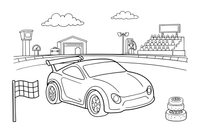 A supercar with a low wedge shape and a rear spoiler – Sports Cars coloring page
