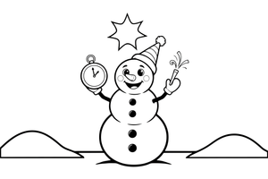 New Year Winter Countdown – New Year Winter Celebration coloring page