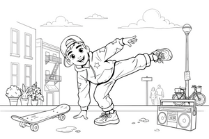 A street dancer doing a cool move – Dancing Dancing coloring page