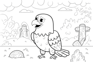 Gloomy Eagle – Eagle Emotions coloring page
