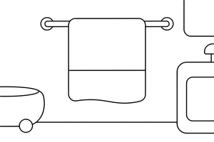 A towel hanging on a rail – Bathroom Things coloring page