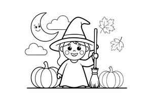 Halloween Witch – Halloween Autumn Characters coloring page