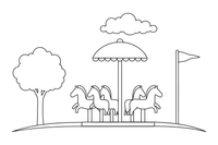 A merry-go-round – Playground coloring page