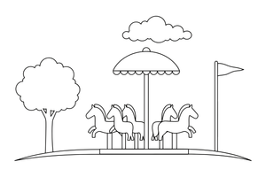 A merry-go-round – Playground coloring page
