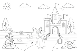 Princesses castle – Princesses in Royal Moments coloring page