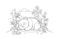 A panda curled up asleep – Playful Panda Wild coloring page