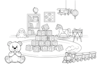 A pile of blocks with letters on them – Classic Toys coloring page