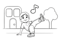 A street dancer doing a cool move – Dancing Dancing coloring page